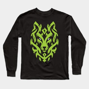 Wolf Tribal Ornament lovely blend drawing cute cool colorful Long Sleeve T-Shirt